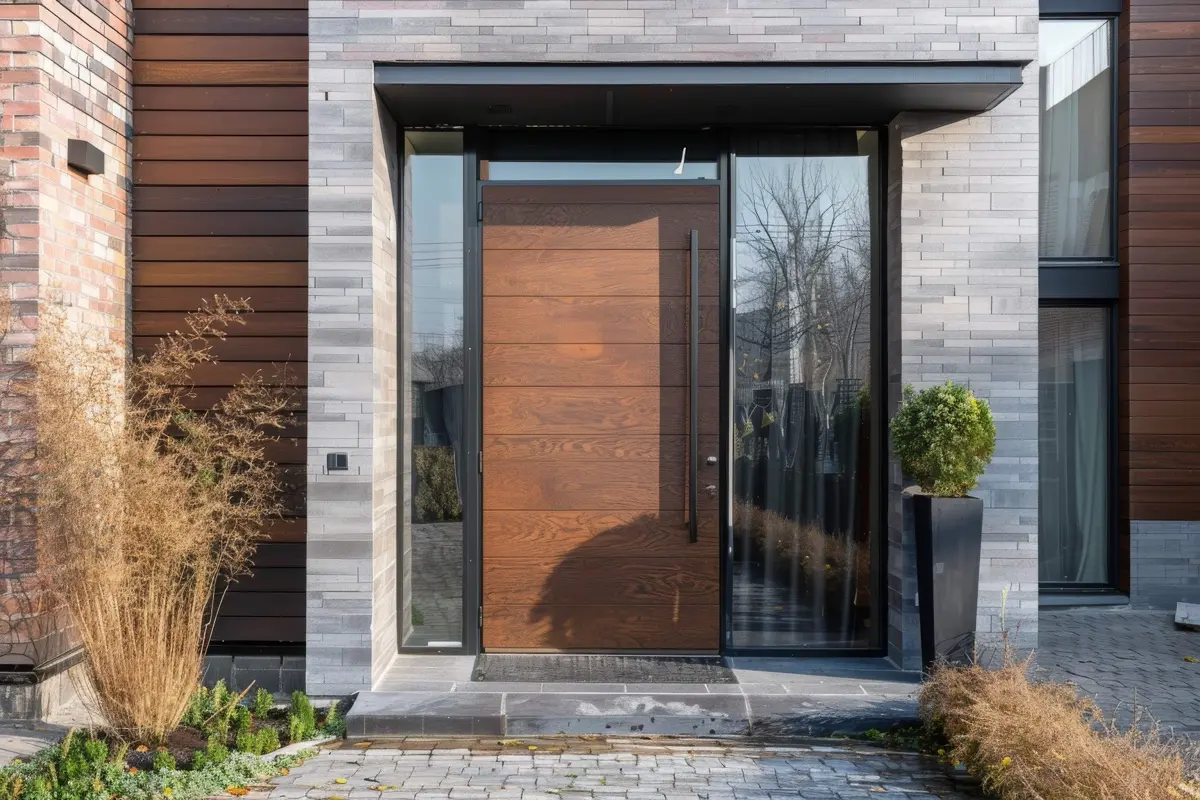 Projektbild: moderne Holz-Haustür